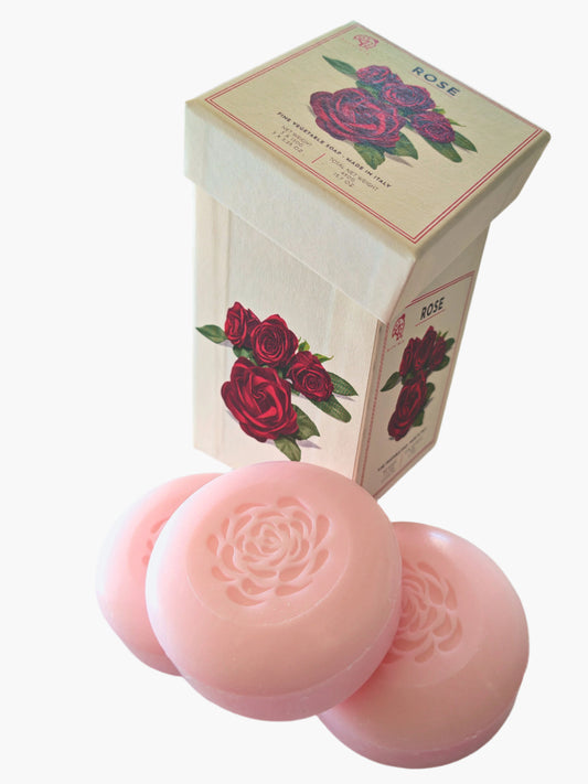 Vegetable soap Alchimia box with 3 soaps/ available scents Rose, Citrus, Lemon & Olive oil