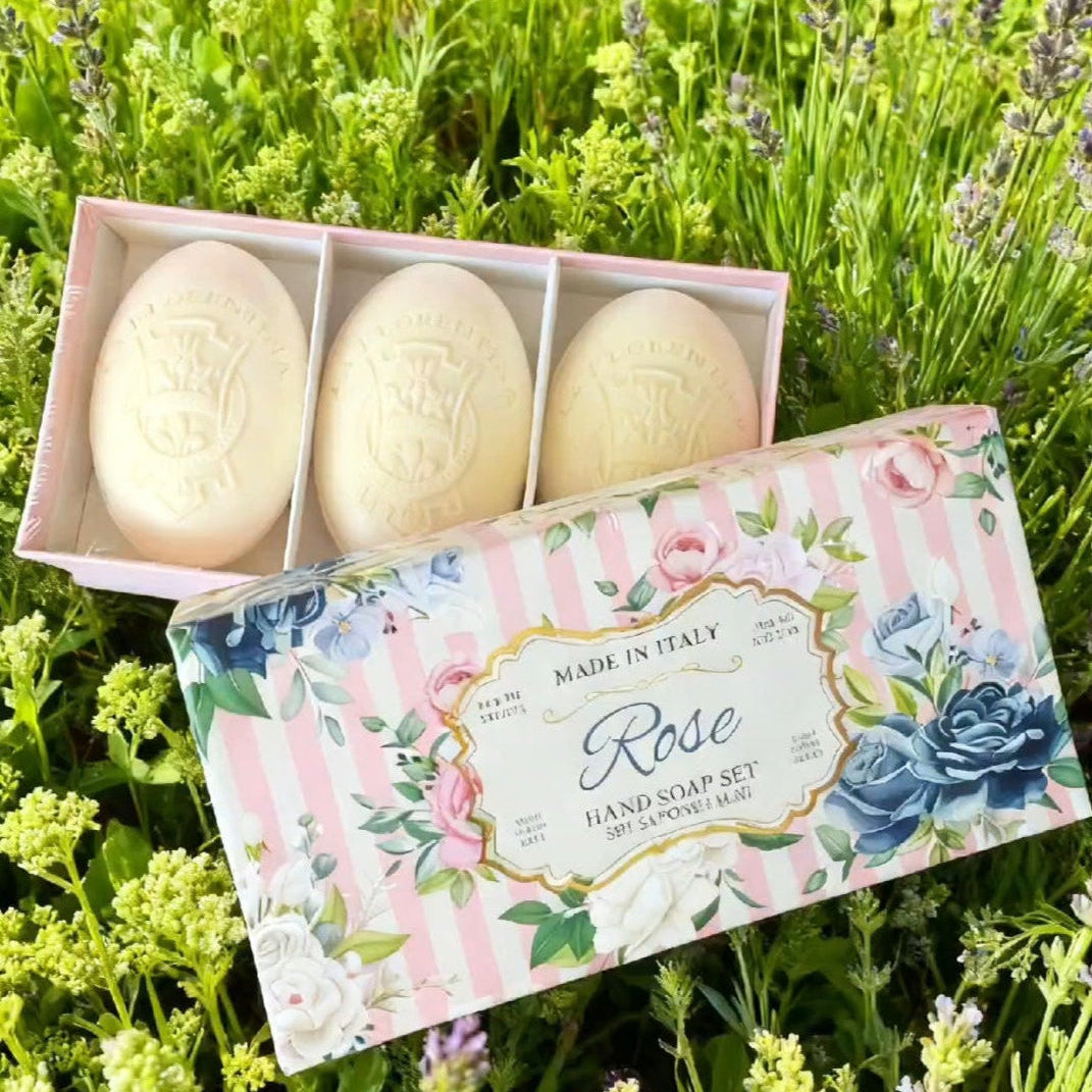 JUEGO DE JABÓN DE MANOS LA FLORENTINA CON 3 JABONES EN BARRA