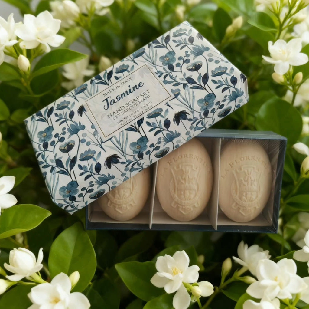 JUEGO DE JABÓN DE MANOS LA FLORENTINA CON 3 JABONES EN BARRA